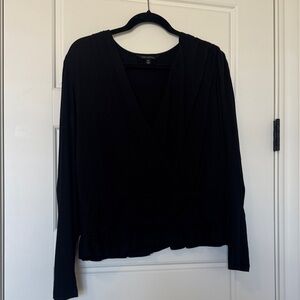 Banana Republic Classic Black V-Neck Blouse